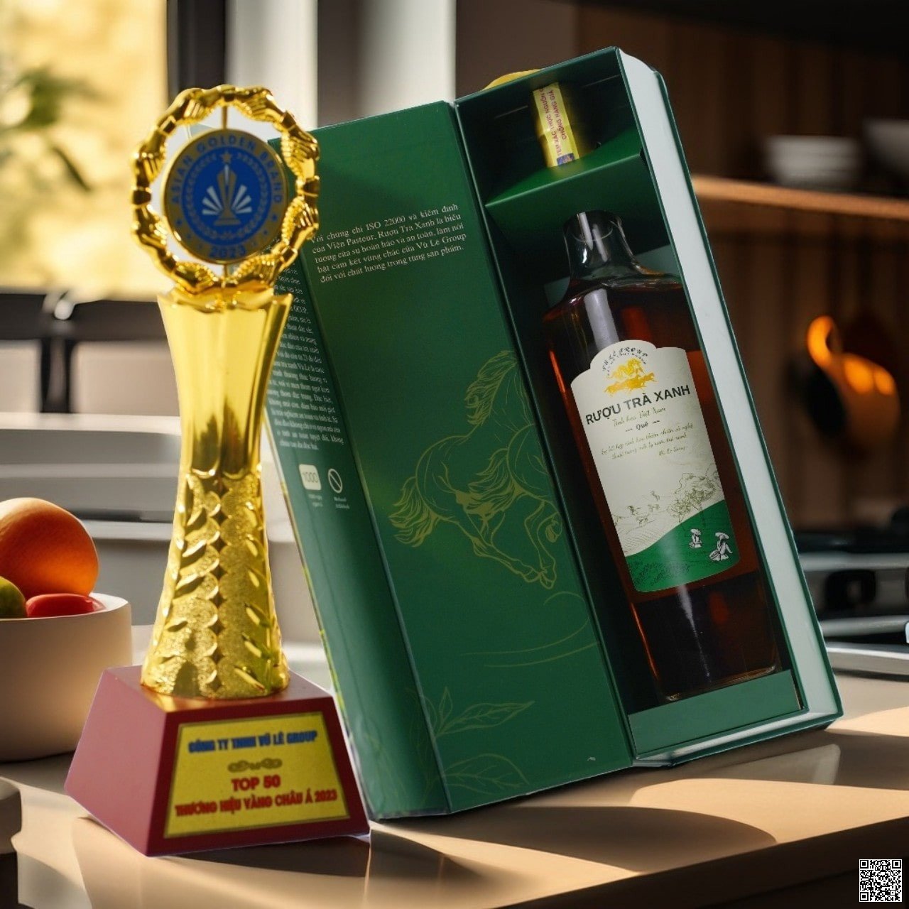 Rượu trà xanh hương quế cao cấp vũ lê group